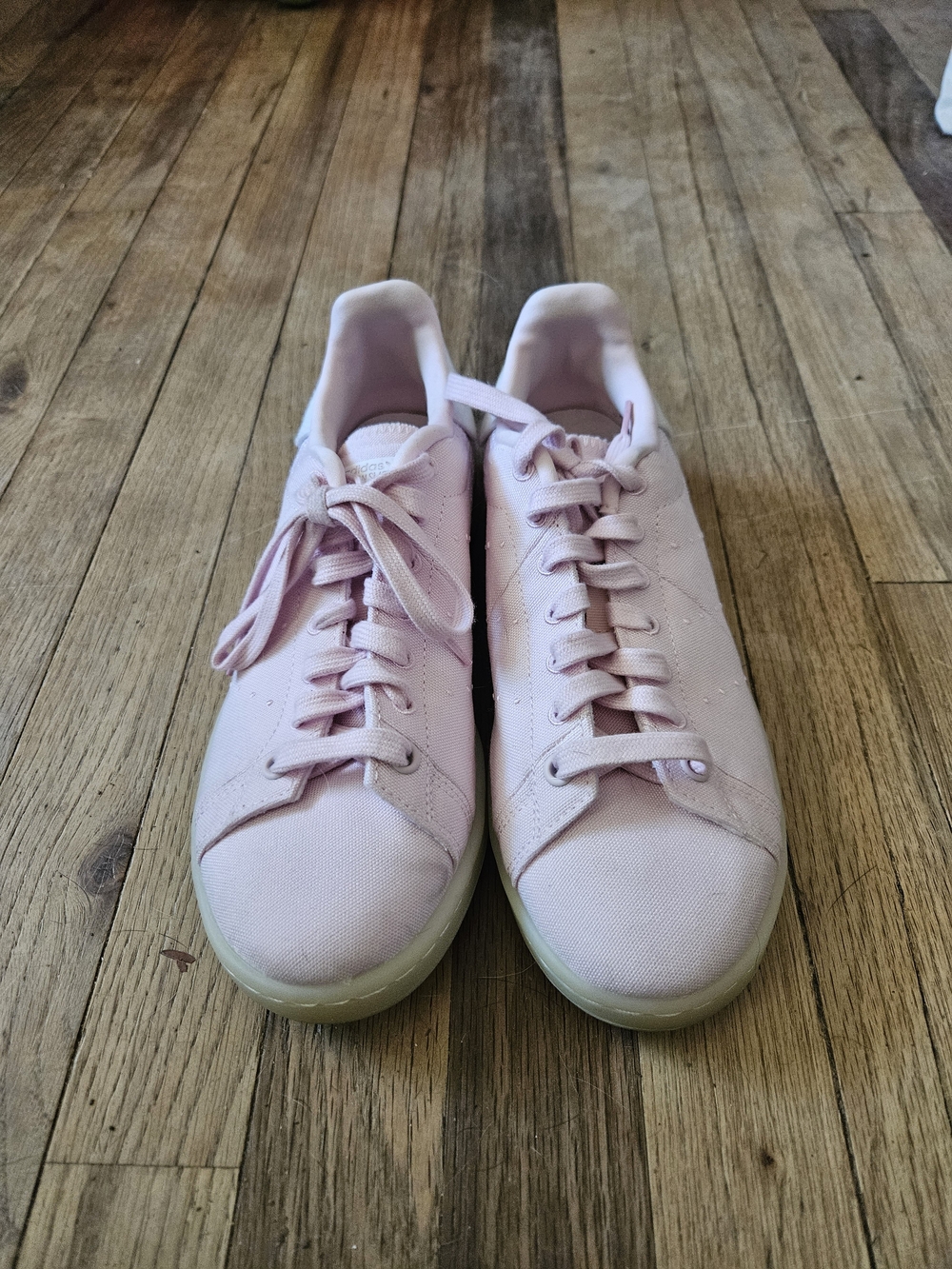 Women's Pastel Pink Canvas Lace-Up Sneakers